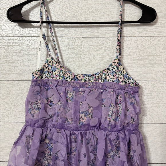 For Love & Lemons Villegas Floral Sheer Fabric Bodysuit Midi Dress Size XS NWT - Picture 10 of 11